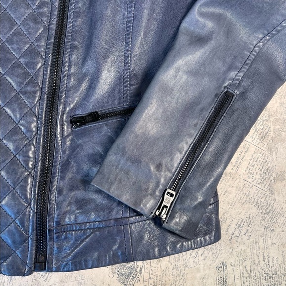 Massimo Dutti Quilted Leather Moto Jacket - Picture 10 of 13